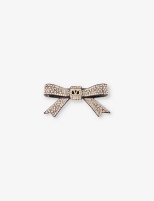 VALENTINO GARAVANI: VLogo Signature Crystal-Embellished Resin Hair Clip
