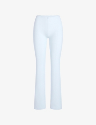 SKIMS: Soft Lounge Lace-Trim Ribbed Stretch-Modal Trousers
