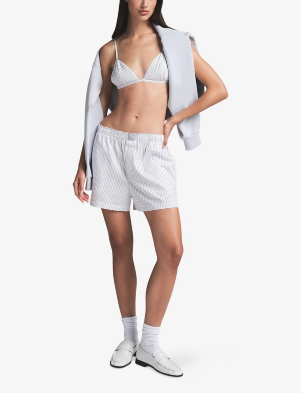 Stripe Regular-Fit Cotton Poplin Shorts