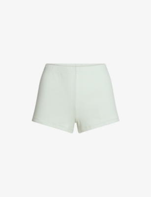 SKIMS: Elasticated-Waistband Ribbed Stretch-Cotton Shorts