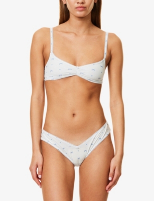 SKIMS: Picot Skimpy Pack of Two Stretch-Woven Bralettes