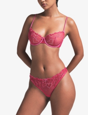 SKIMS: Embroidered Tulle Thong