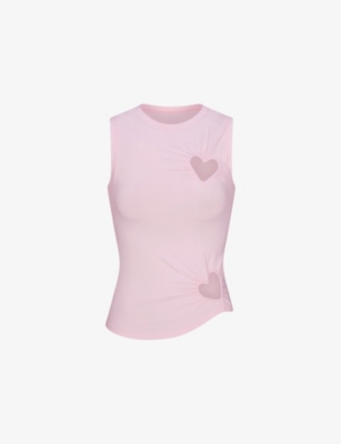 SKIMS: Heart Cotton-Jersey Tank Top