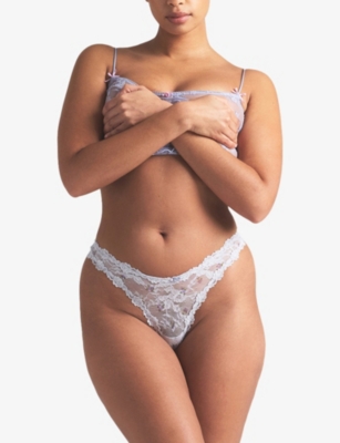 SKIMS: Dipped Stretch-Lace Thong