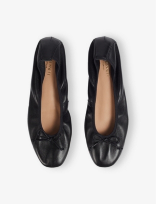 Lk Bennett Womens  Trilly Leather Ballerina Flats In Bla-black