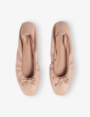 Lk Bennett Womens Bei-trench Trilly Bow-embellished Leather Ballerina Pumps In Bei-trench