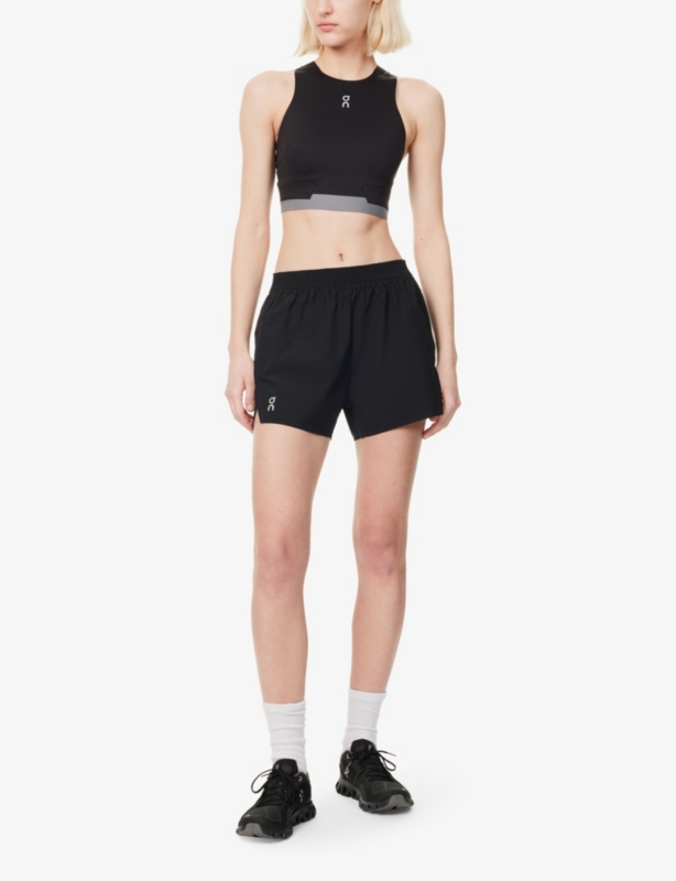 Train Zip-Pocket Mid-Rise Stretch-Woven Shorts