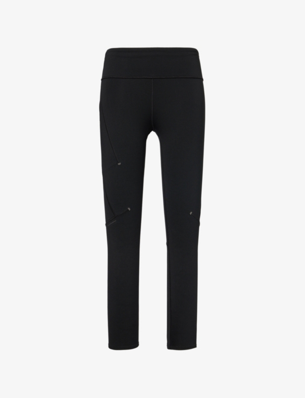 Performance Tights Zip-Pocket Tapered-Leg Mid-Rise Stretch-Woven Leggings
