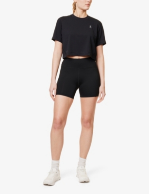 ON-RUNNING WOMENS PERFORMANCE SLIP-POCKETS MID-RISE STRETCH-WOVEN SHORTS BLACK XL 