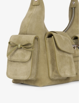 The Kooples Womens Amelia Suede Shoulder Bag Camel In Camel