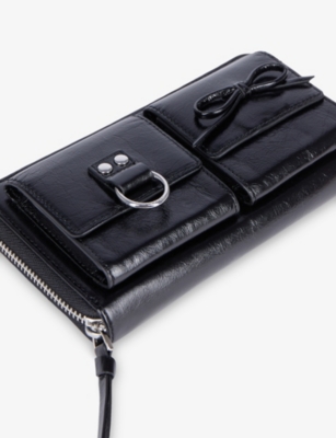 The Kooples Leather Amelia Continental Wallet In Black