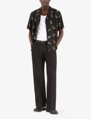 The Kooples Musical Notes Shirt In Black White