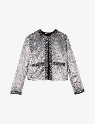 THE KOOPLES: Padded-Shoulder Sequin and Pearl-Embellished Jacket