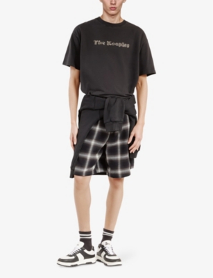 The Kooples Mens Logo-embroidered Relaxed-fit Short-sleeve Cotton T-shirt Black Washed In Black Washed