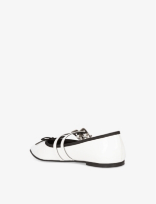 THE KOOPLES: Bow-Embellished Buckled Leather Ballet Flats