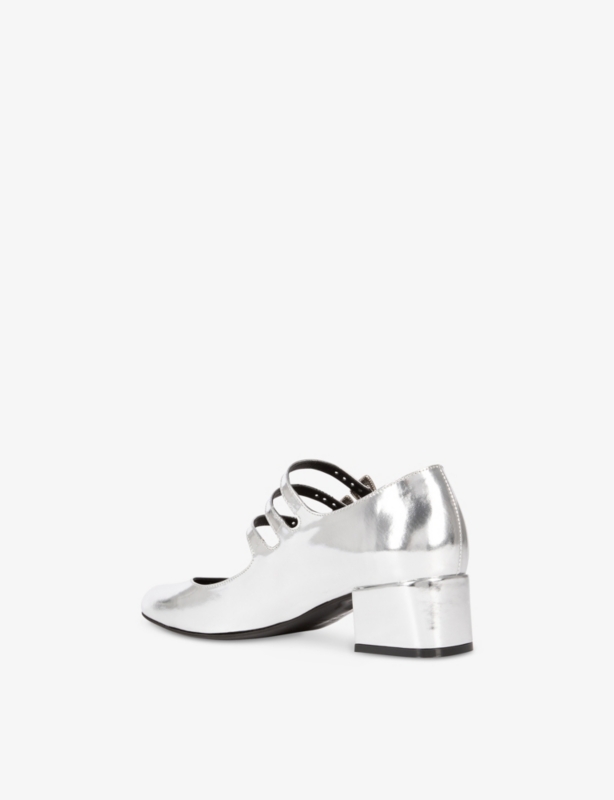 Buckle-Embellished Leather Mary Jane Heels