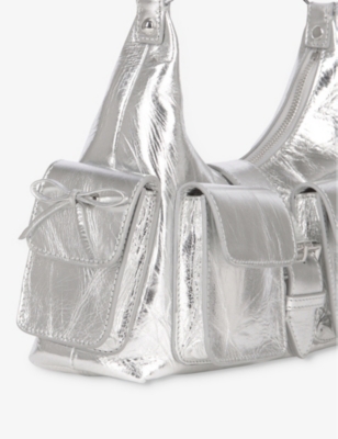 THE KOOPLES: Amelia Metallic-Leather Shoulder Bag