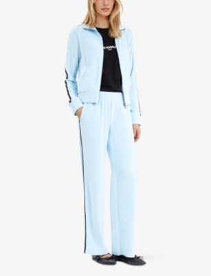 THE KOOPLES: Piped-Trim Zipped Velvet Sweatshirt