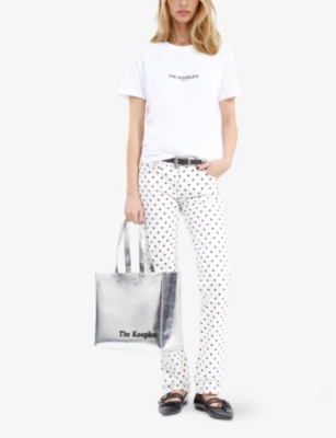 THE KOOPLES: Logo-Print Metallic Tote Bag