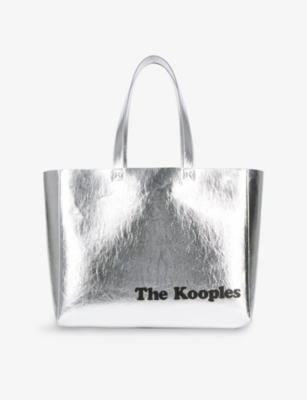 THE KOOPLES: Logo-Print Metallic Tote Bag