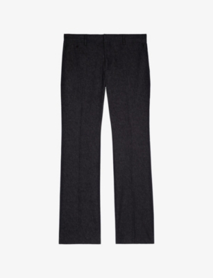 THE KOOPLES: Tailored Straight-Leg Denim-Look Cotton Trousers