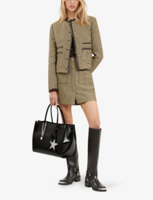 The Kooples Womens  Ming Leather Tote Bag In Black