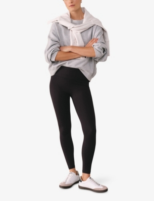 The White Company S Black Everyday High-rise Leggings Xs In Blue
