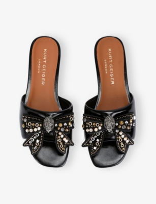 KURT GEIGER LONDON: Kensington Bow Patent-Leather Sandals