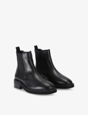 KG KURT GEIGER WOMENS TRANSPIRE LEATHER CHELSEA BOOTS BLAC