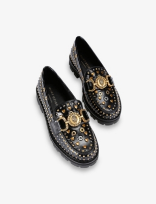 KURT GEIGER LONDON: Mansion Stud Leather Loafers