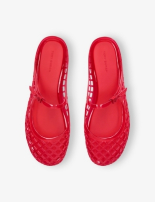 Shop Tory Burch Womens Red Mellow Mary Jane Jelly Shoes Eur 36 / 3 Uk