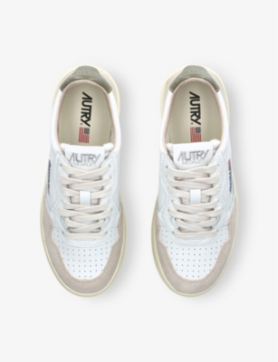 Autry Womens  Medalist Bi-colour Leather Low-top Trainers In Tan Comb