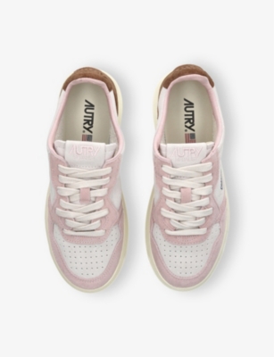 AUTRY: Medalist Bi-Colour Suede Low-Top Trainers