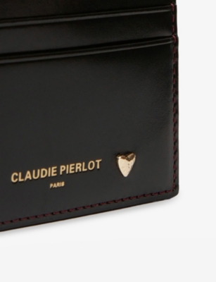 CLAUDIE PIERLOT: Heart-Embellished Branded Leather Card Holder