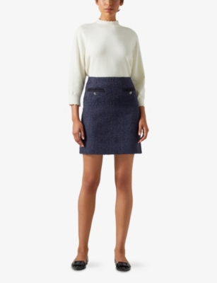 LK BENNETT: Charlie Tweed Cotton-Blend Mini Skirt