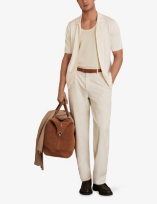 REISS: Tay Pointelle-Knit Modal and Cotton-Blend Shirt