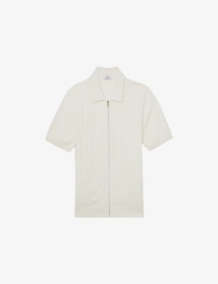 REISS: Tay Pointelle-Knit Modal and Cotton-Blend Shirt