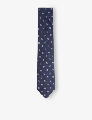 REISS: Liam Polka-Dot Silk-Blend Tie