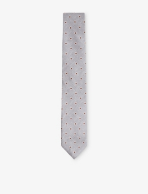 REISS: Liam Polka-Dot Silk-Blend Tie