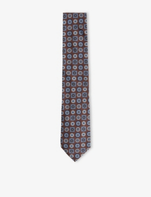 REISS: Anzio Medallion-Print Silk Tie