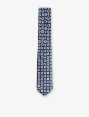 REISS: Anzio Medallion-Print Silk Tie