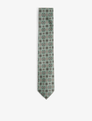 REISS: Anzio Medallion-Print Silk Tie