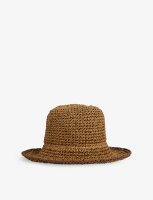 Reiss Womens Tan Enziya Straw Sun Hat