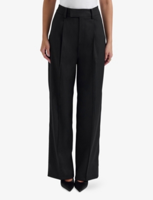 HOUSE OF CB WOMENS HOUSE OF CB HAYDEN WIDE-LEG MID-RISE STRETCH-WOVEN TROUSERS