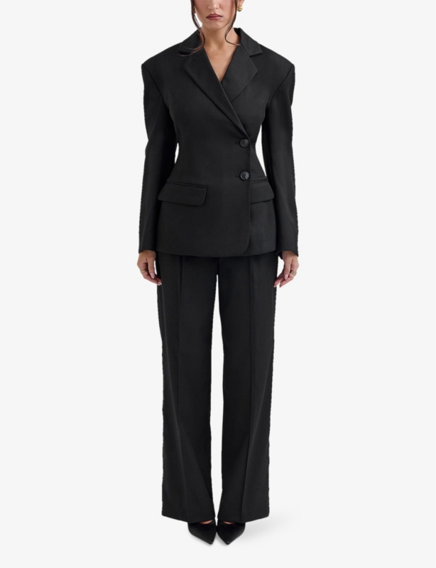Hudson Hourglass Stretch-Woven Blazer