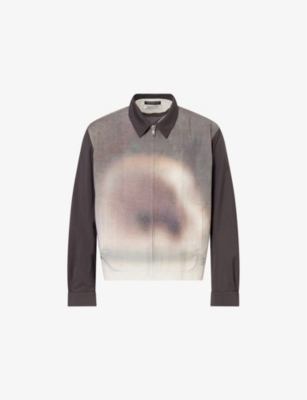 UNDERCOVER: Abstract Pattern Long-Sleeve Linen Jacket