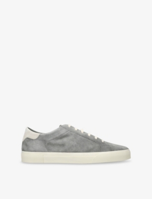 BRUNELLO CUCINELLI: Foiled-Logo Suede Low-Top Trainers