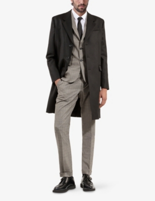 THE KOOPLES: Single-Breasted Longline Brushed Wool Coat