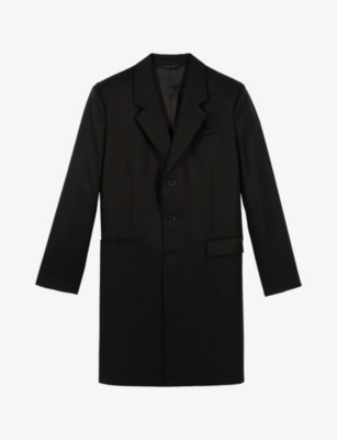 THE KOOPLES: Single-Breasted Longline Brushed Wool Coat