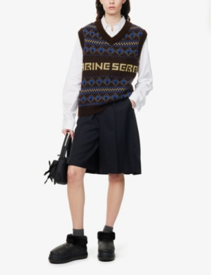 UNDERCOVER: Pleated Two-Slip-Pockets High-Rise Wool Shorts